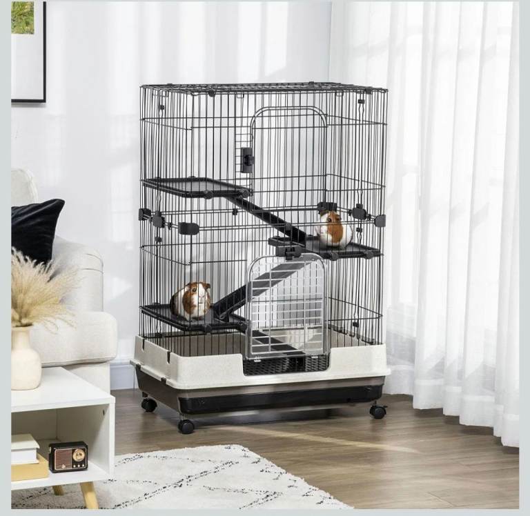 Large Pet Cage for Small Animals – Multi-Level with Wheels