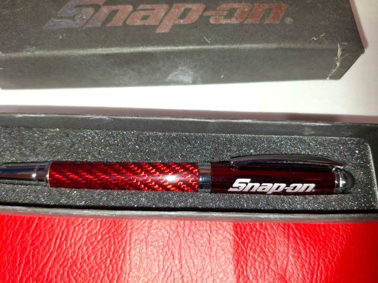 image for Snap-on Tools red Carbon Fibre Pen in Black Gift Box not used