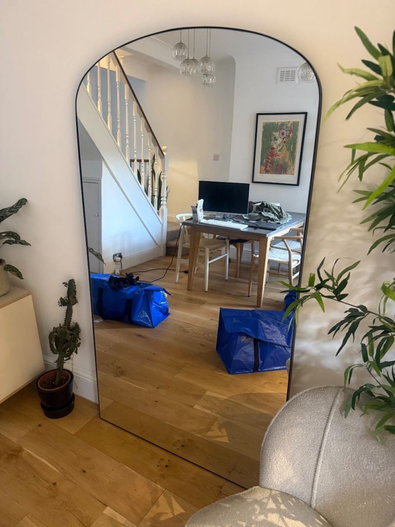Large Arch Top Full Length Mirror - Black Frame, £70.00 for Sale