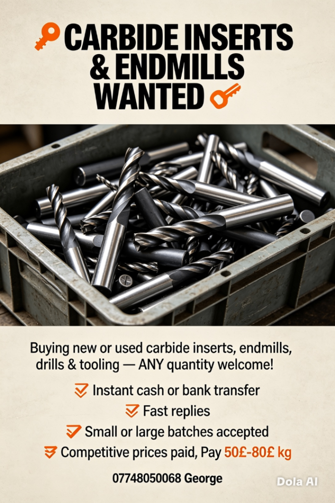 CARBIDE INSERTS & ENDMILLS WANTED