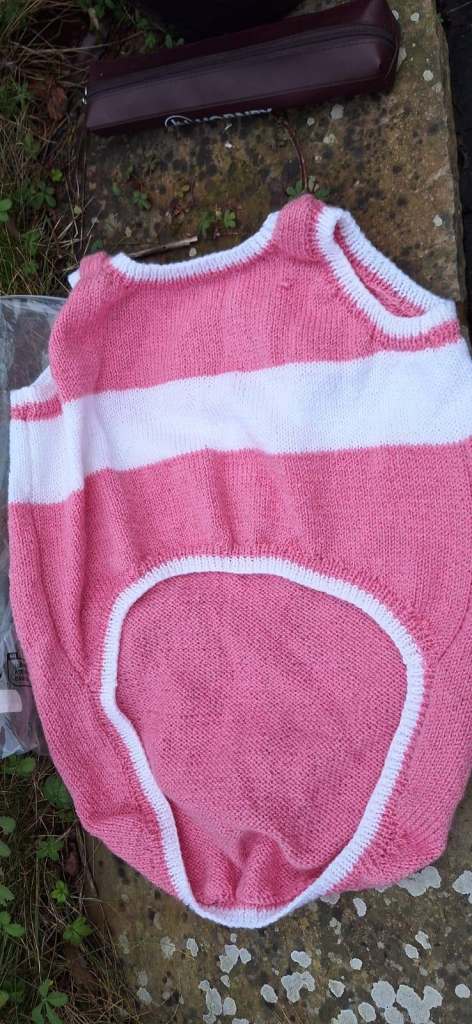 Medium Sized Dog Pink Knitted Overcoat