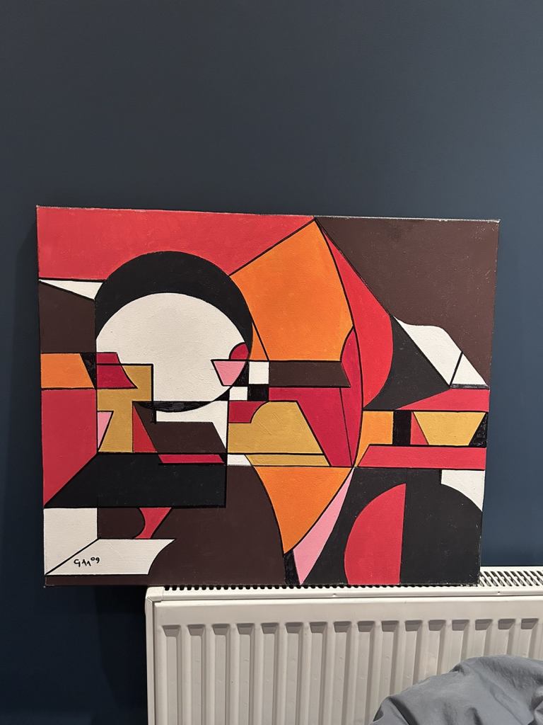 Abstract geometric  canvas painting 