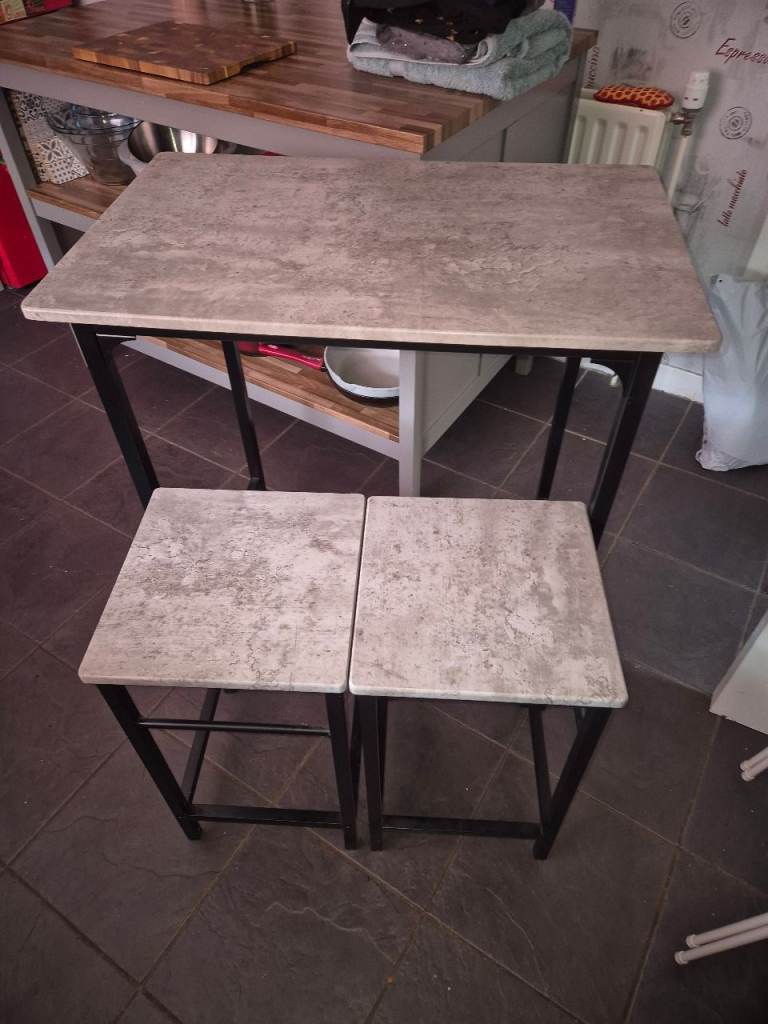 Grey Table and Stools