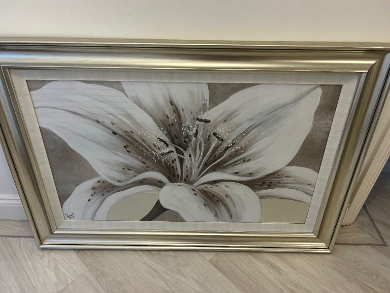 Large Framed Floral Artwork