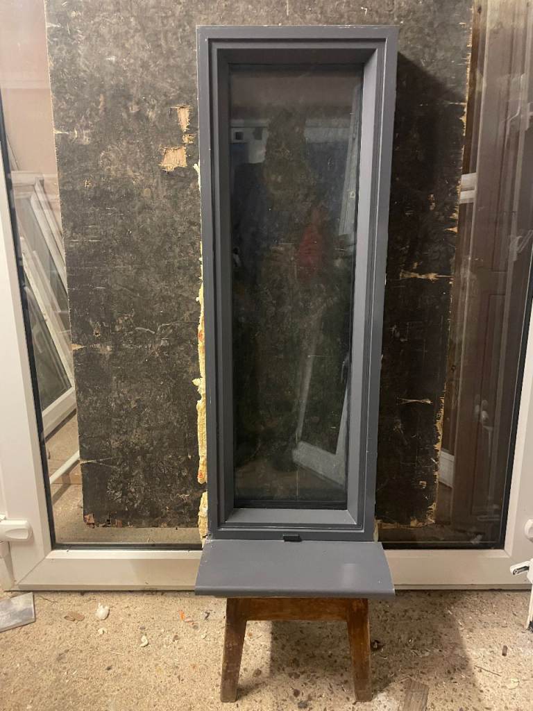 H 101 x W 35 cm - ANTHRACITE ALUMINIUM DOUBLE GLAZED WINDOW-CLEAR GLASS**BY ORIGIN**(REF: SJ473) 