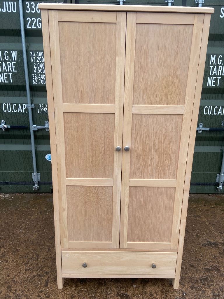 Wooden Double Wardrobe 2 Drawer 