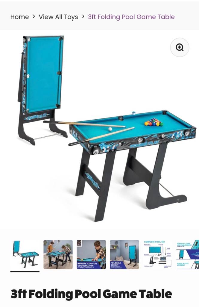 3ft Folding Pool Game Table