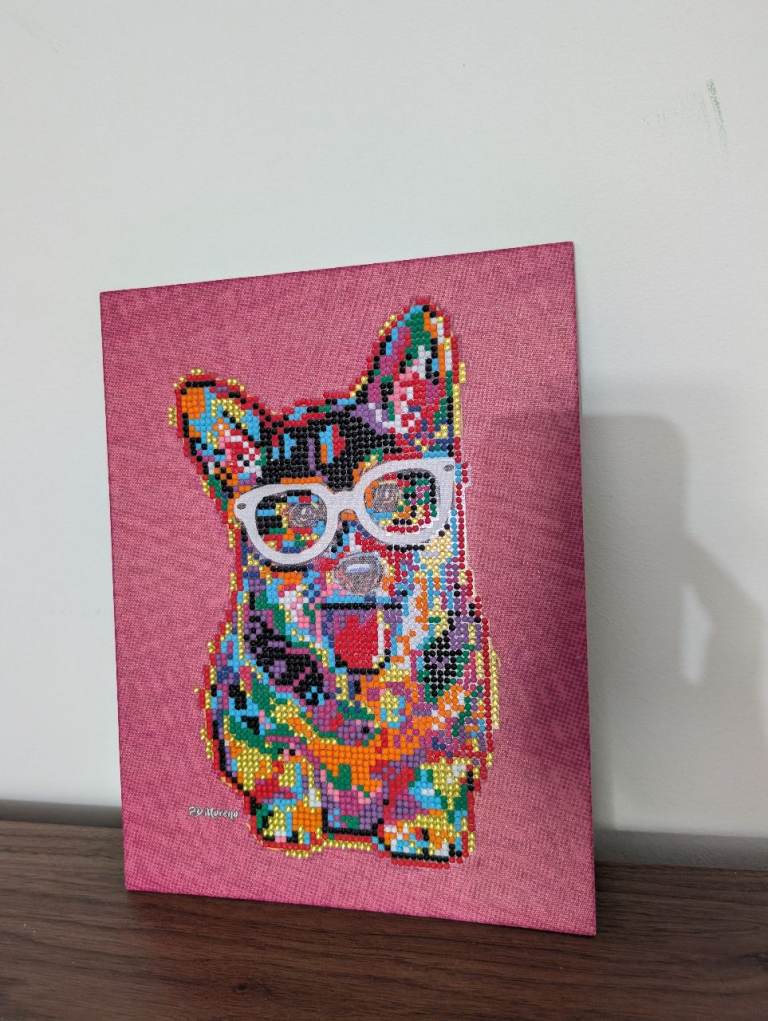 Cute Colorful Corgi Beaded Art Canvas (21x28cm)