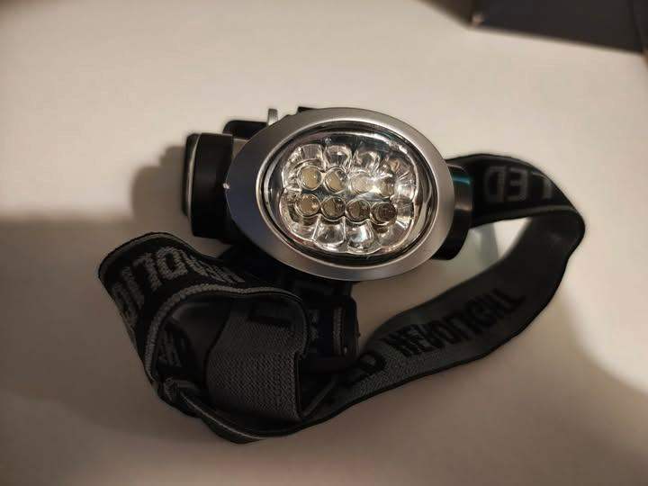 Dilight Lighthouse 8 LED Head Torch – 3 Light Modes – Silver – Adjustable Headlamp