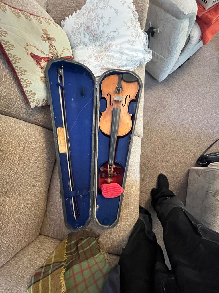 Vintage Violin with Case and Bow 