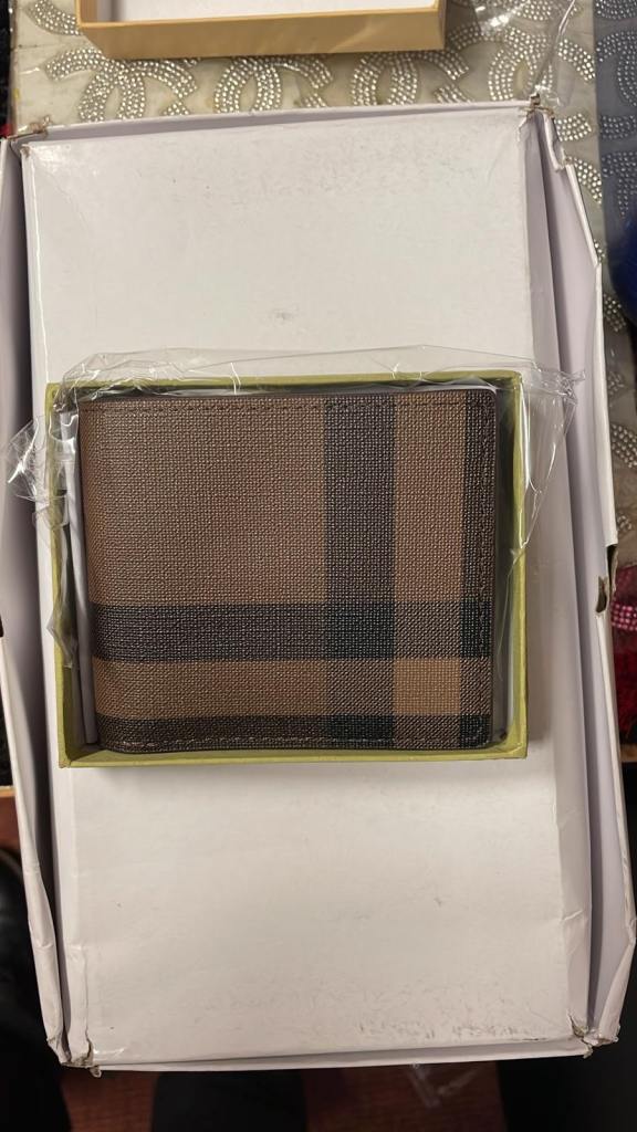 New Men's Check Pattern Wallet - Brown, Grey, and Beige Options
