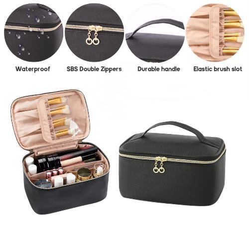 58 New Black Waterproof Cosmetic Bag with Brush Slots