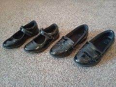 Girls School Shoes - Clarks Size 12G, M&S Size 3