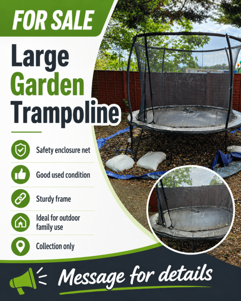 Large Garden Trampoline with Safety Enclosure Net