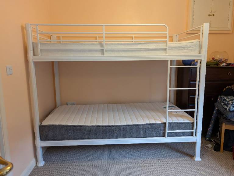 Metal Frame Bunk Beds, with two mattresses