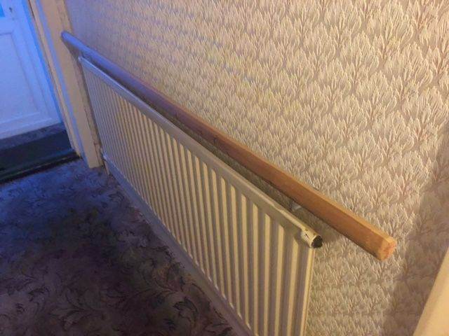 Wooden Handrails 10 metre total)  with stainless steel brackets