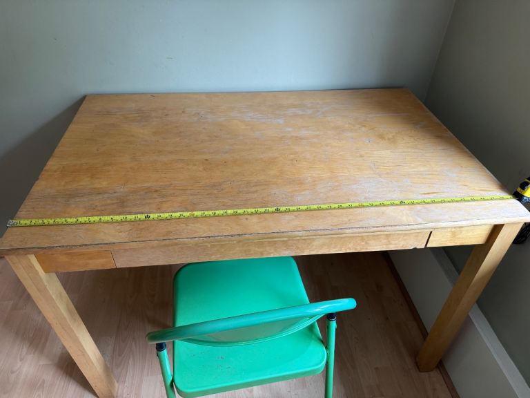 Wooden Dining Table with 2 Folding Chairs