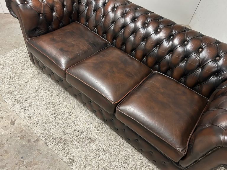 PAIR OF CHESTERFIELD 3 SEATER CLUB SOFAS DELIVERY AVAILABLE 