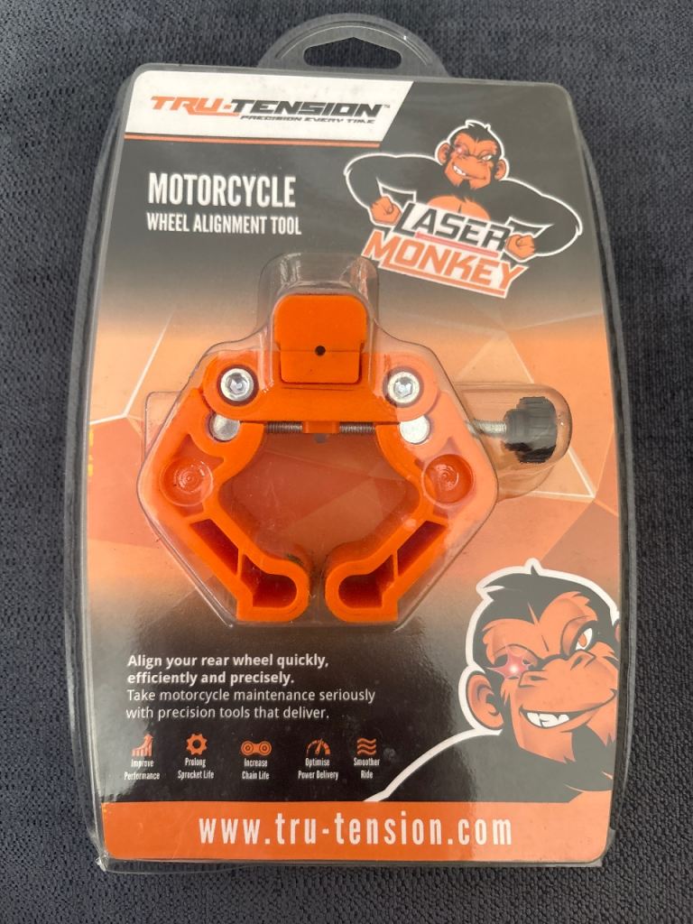 Motorcycle wheel alignment tool