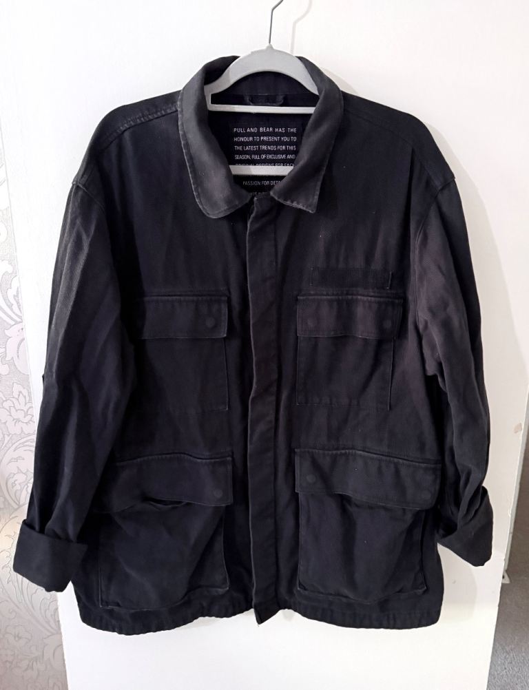 Pull & Bear Cargo Denim Utility Jacket Size XXL