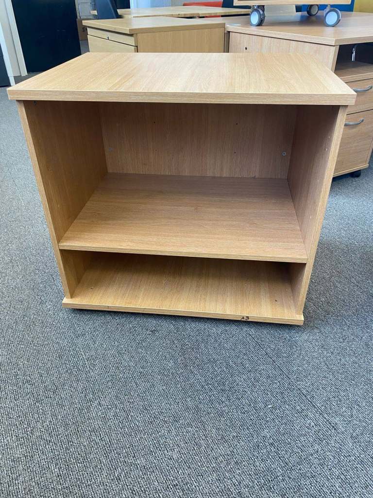 Oak Desk Height Bookcase