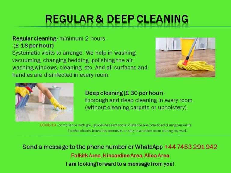 REGULAR CLEANING SERVICE (Falkirk Area, Kincardine Area, Alloa Area)