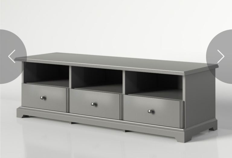 Soft grey IKEA LIATORP TV/media unit