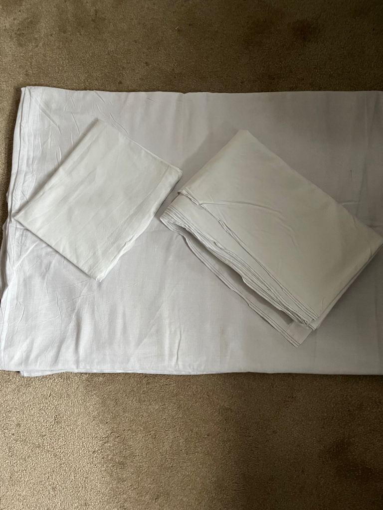 Single White Bedding Set Duvet Cover, Sheet & Pillow Case