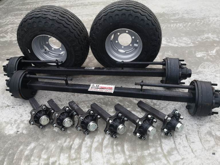 Trailer axles stubs wheels 