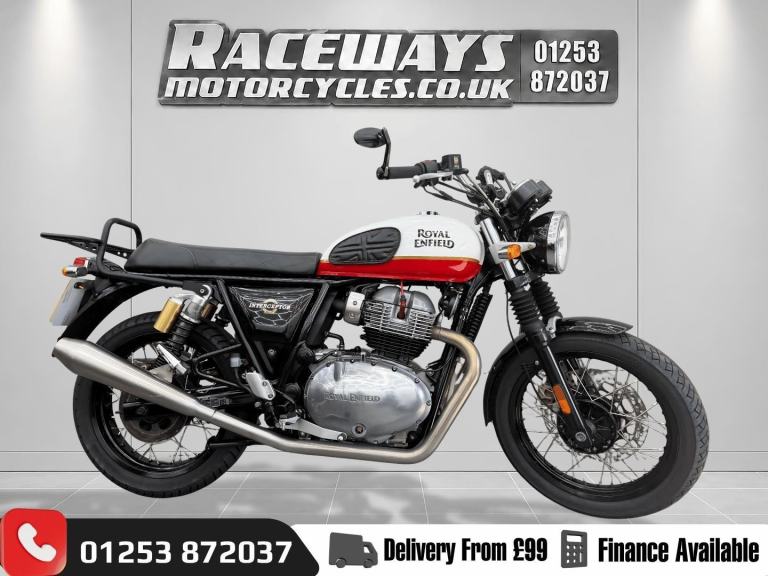 ROYAL ENFIELD INTERCEPTOR 650, 2022 22 REG, 10,082 MILES, WHITE USED MOTORCYCLE 