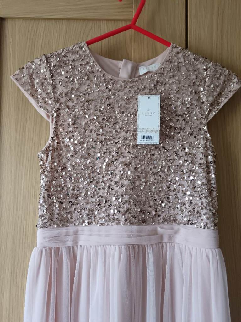 New Next Girls Pink Sequin Occasion Dress – Age 9