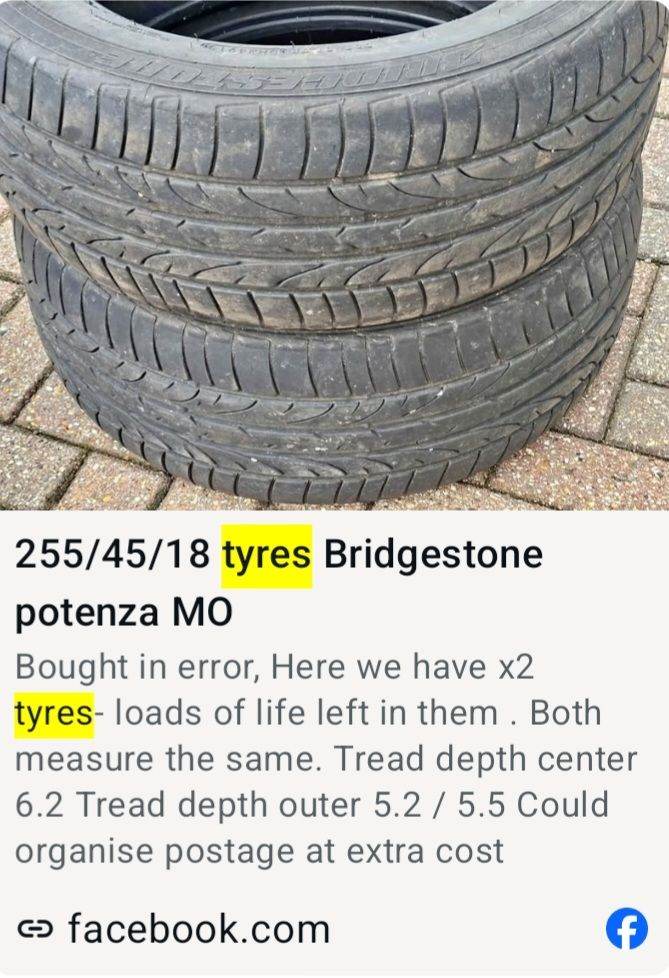 2055/45/18 Tyres Bridgestone potenza MO