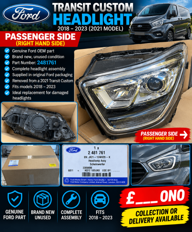 FORD TRANSIT CUSTOM 2018–2023 – BRAND NEW GENUINE HEADLIGHT