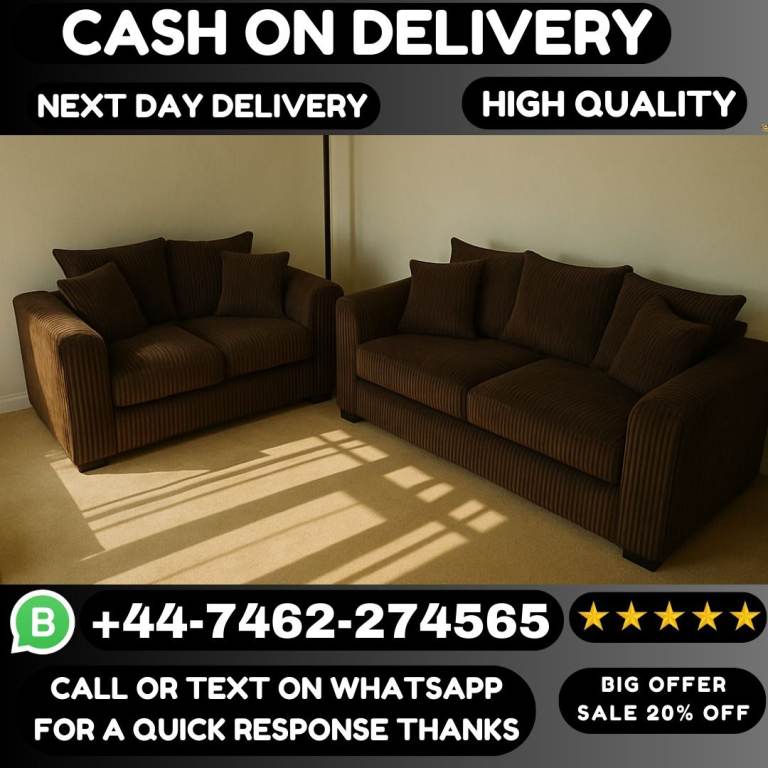 Jumbo Cord Corner & 3+2 Sofas Sale – Cozy Comfort, Big Style!