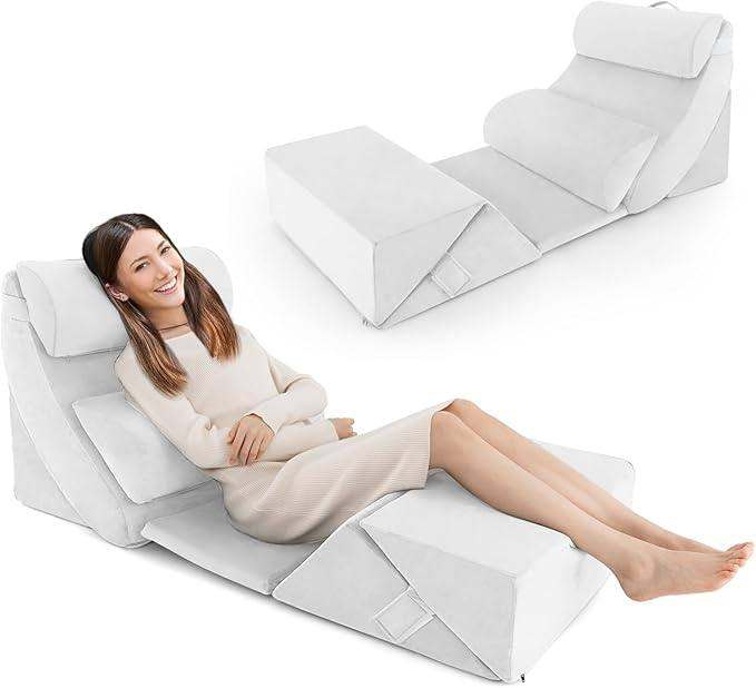 Wedge pillows for bed and post-op recovery 