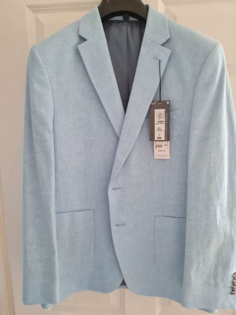 Man's M&S Cotton/linen mix blue jacket