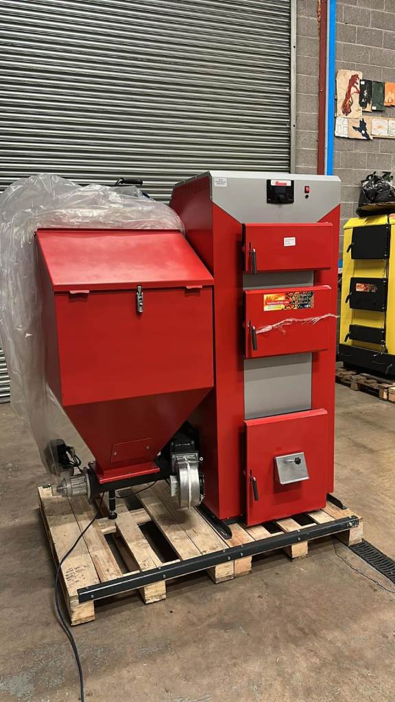 Wood pellet biomass boiler