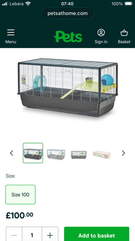 Savic 100 large cage not had long was 100 