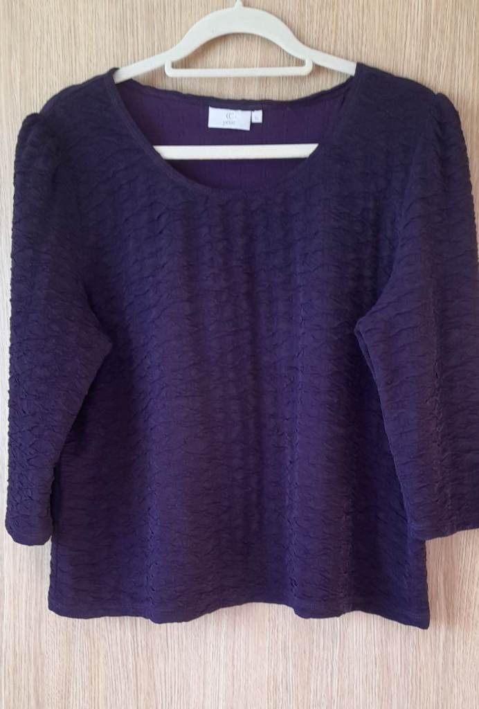 Lovely Country Casuals Purple Textured Top, size XL. – Good Condition
