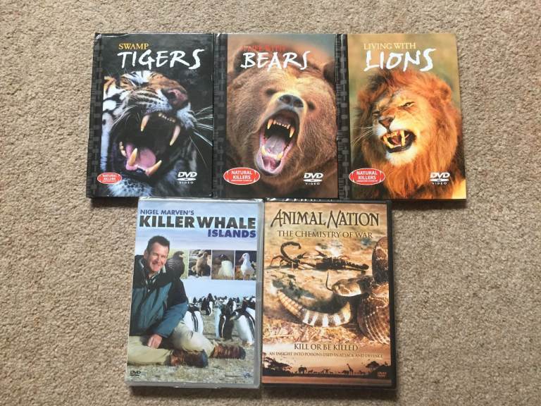 FIVE animal dvds two new and sealed ALL for