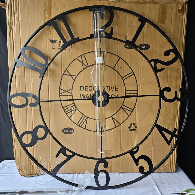 Large Decorative Wall Clock 100cm – Brand New