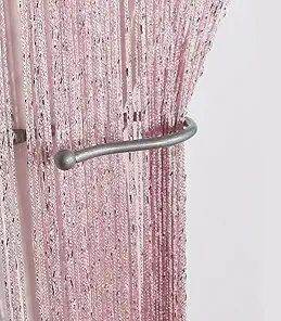 Brand New 2 Pairs Glitter Pink String Curtain Panels Size Approx 200cm Long x 90 cm Wide 