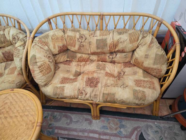 Bamboo furniture 2 seater and 2 chairs and table set