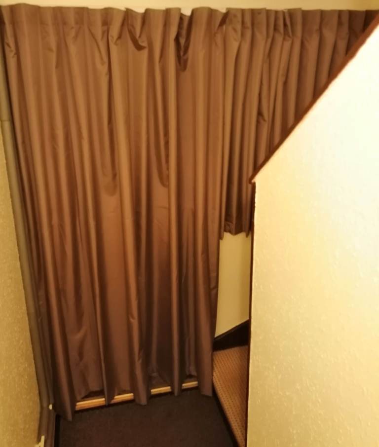 top quality expensive fully lined front door curtain with matching side window curtain