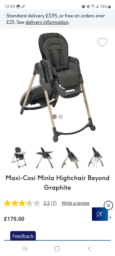 Maxi-Cosi Minla Highchair Beyond Graphite – Adjustable, Excellent Condition