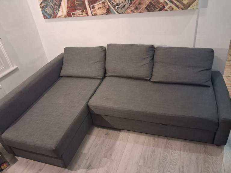 GREY IKEA FRIHETEN CORNER SOFA BED WITH STORAGE DELIVERY AVAILABLE TODAY 