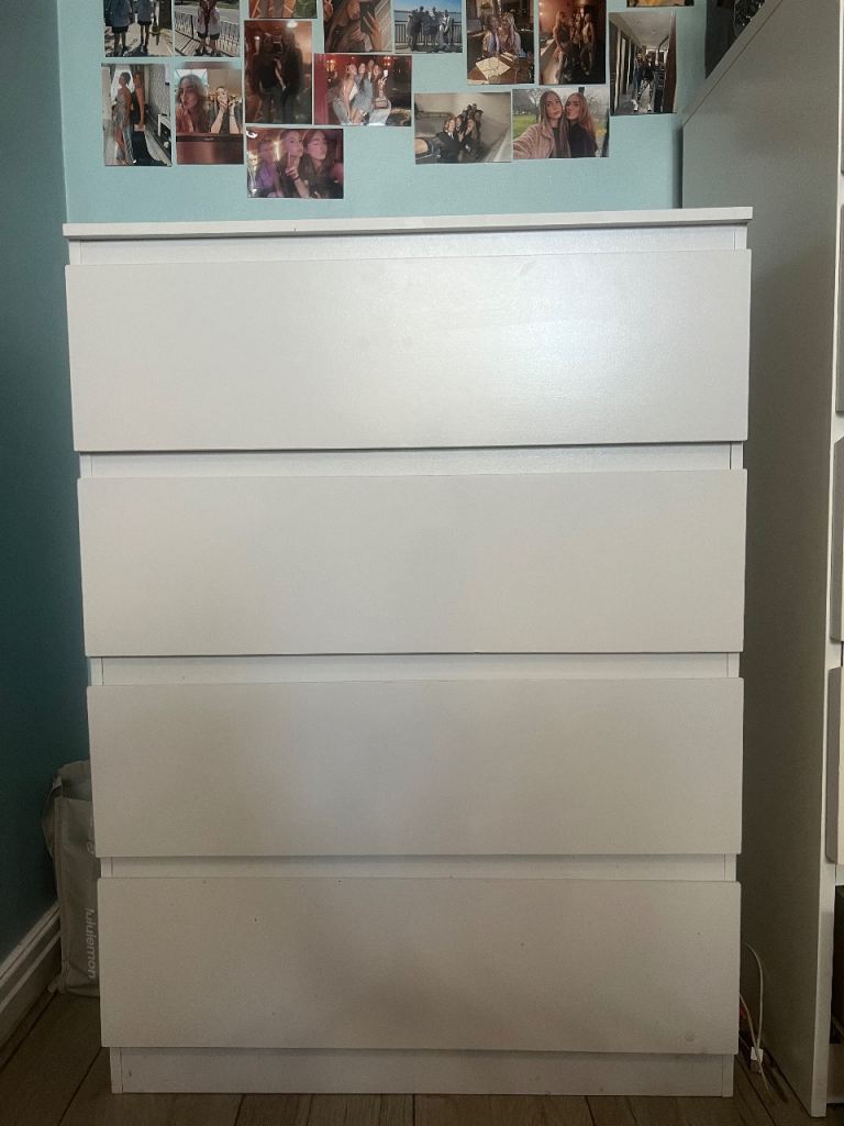 White Chest of 4 Drawers - Good Condition