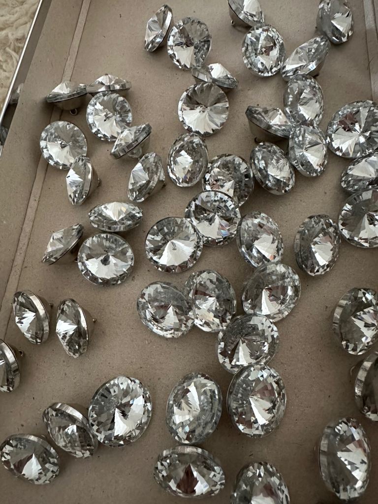 image for Crystal diamond glass buttons for upholstery x 50 (collection off M1 junction 35)
