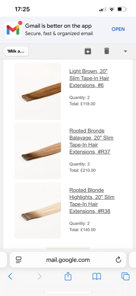 Tape in human hair extensions 