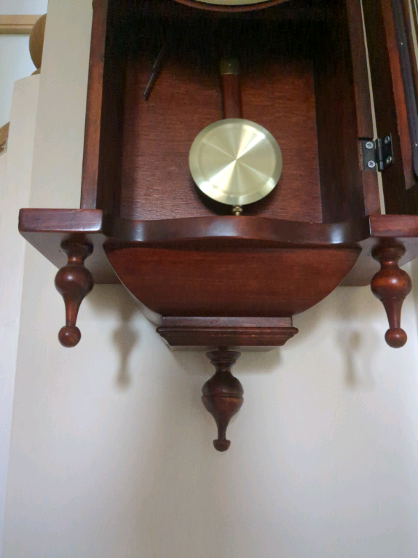 Collect from Bournemouth mahogany chiming WALL CLOCK Works PERFECTLY 